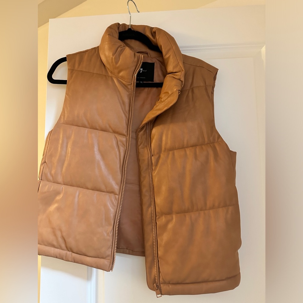7 - Brown Cropped Leather Vest